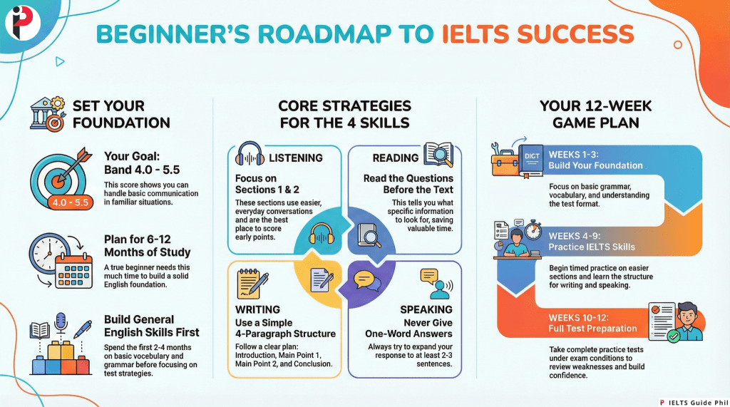 IELTS Preparation Guide for Beginner Learners: Starting Your Journey to Band&nbsp;4.0-5.5