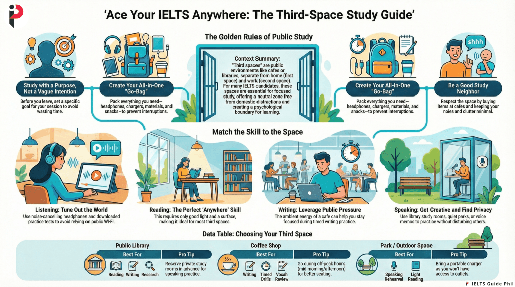 Mastering IELTS in Coffee Shops, Libraries & Beyond: Your Complete Guide to Third-Space Study&nbsp;Success