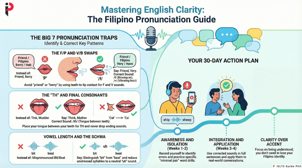 The Filipino Accent Trap: Pronunciation Mistakes That Cost You Points (And How to Fix&nbsp;Them)